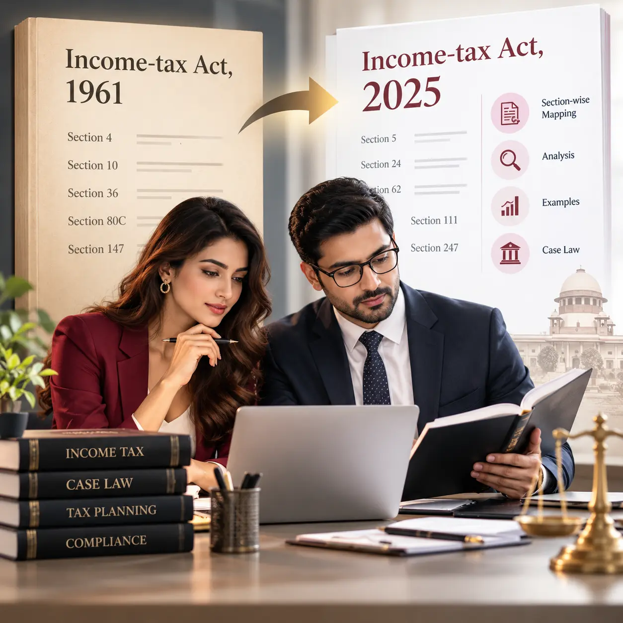 Tax law bare act and case law – Income-tax Act 1961 sections mapped to the Income-tax Act 2025